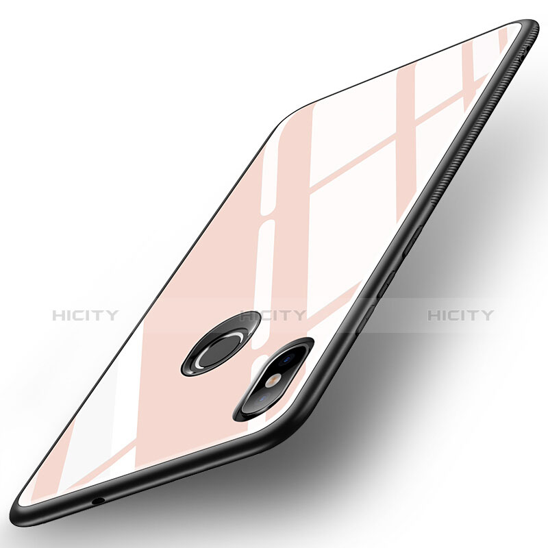 Custodia Silicone Specchio Laterale Cover per Xiaomi Mi 8 Oro Rosa