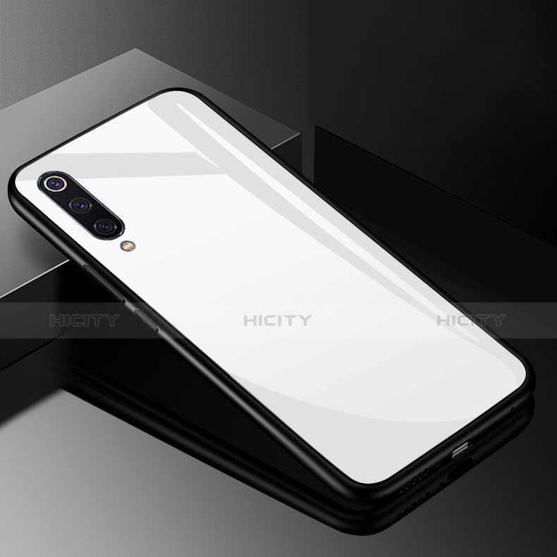 Custodia Silicone Specchio Laterale Cover per Xiaomi Mi 9 Bianco