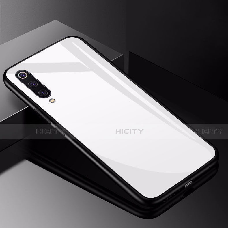 Custodia Silicone Specchio Laterale Cover per Xiaomi Mi 9 Lite Bianco