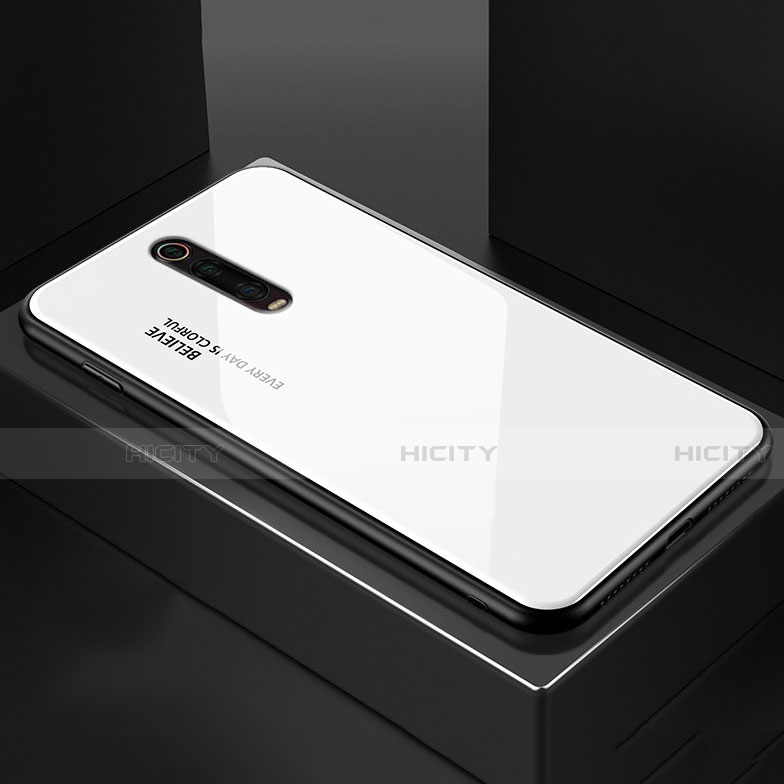 Custodia Silicone Specchio Laterale Cover per Xiaomi Mi 9T Pro Bianco