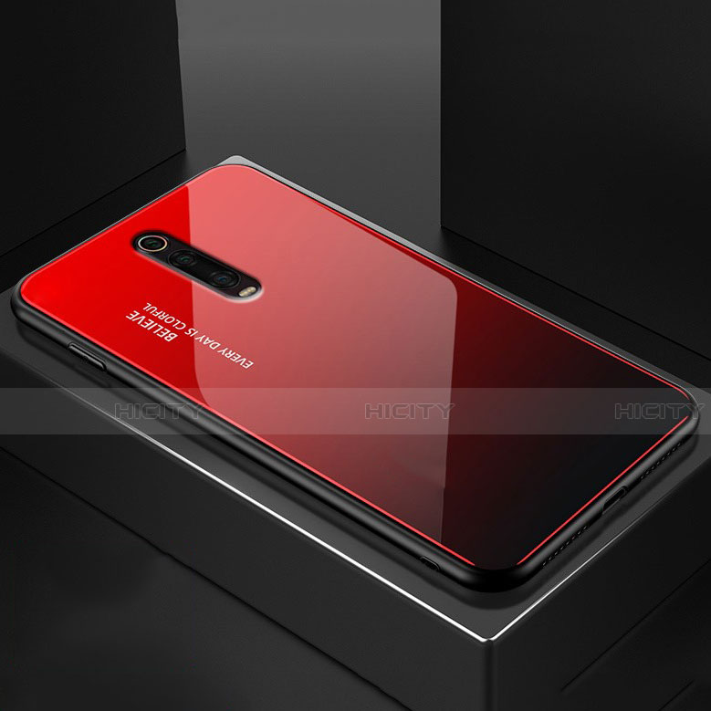 Custodia Silicone Specchio Laterale Cover per Xiaomi Mi 9T Pro Rosso