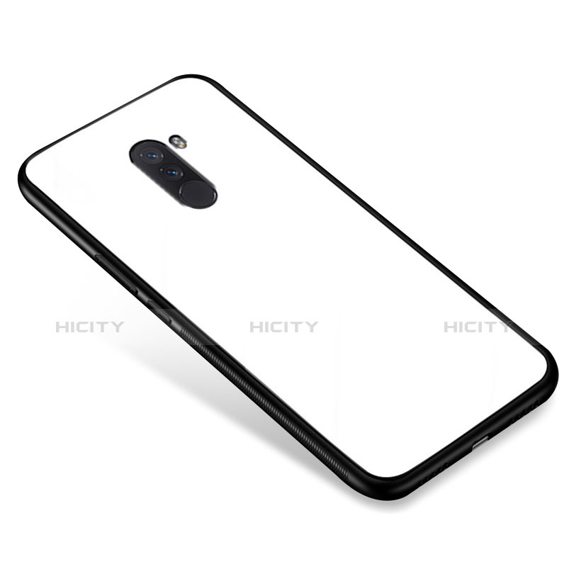 Custodia Silicone Specchio Laterale Cover per Xiaomi Pocophone F1 Bianco