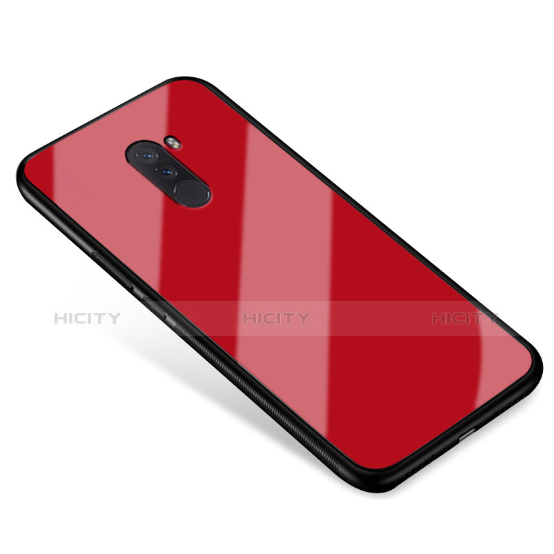 Custodia Silicone Specchio Laterale Cover per Xiaomi Pocophone F1 Rosso