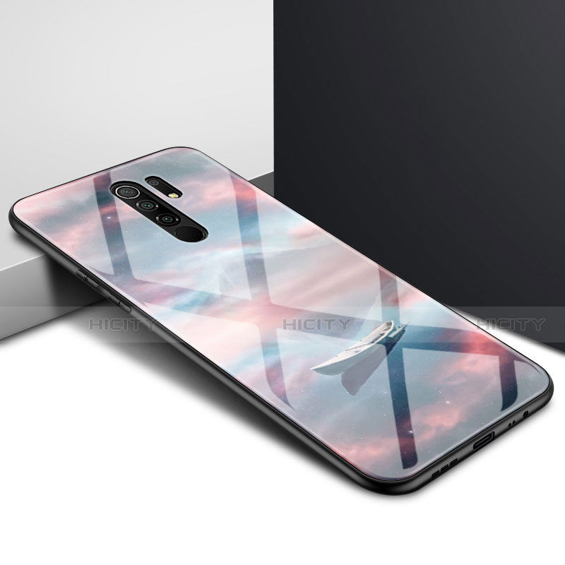 Custodia Silicone Specchio Laterale Cover per Xiaomi Redmi 9 Marrone