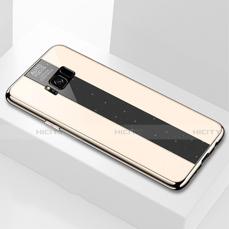 Custodia Silicone Specchio Laterale Cover S01 per Samsung Galaxy S8 Oro
