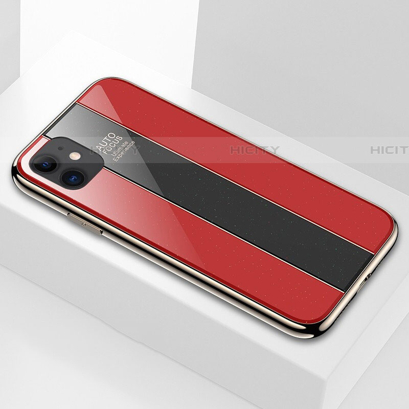 Custodia Silicone Specchio Laterale Cover T01 per Apple iPhone 11 Rosso