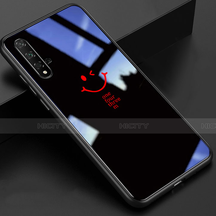 Custodia Silicone Specchio Laterale Cover T01 per Huawei Honor 20 Nero