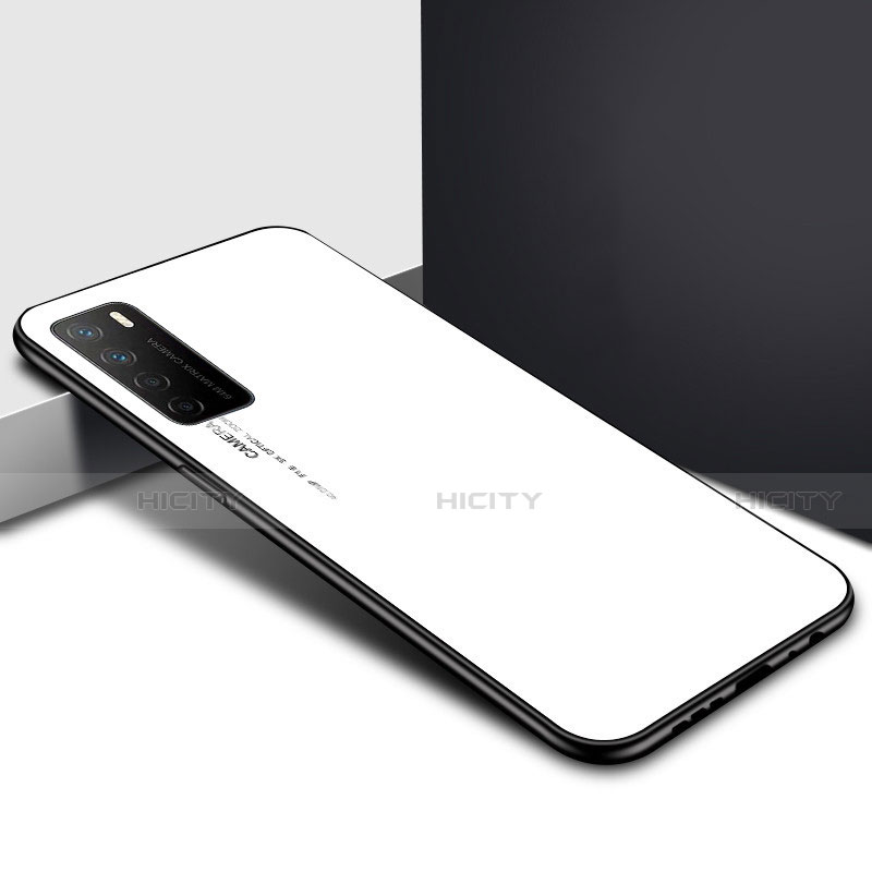 Custodia Silicone Specchio Laterale Cover T01 per Huawei Honor Play4 5G Bianco