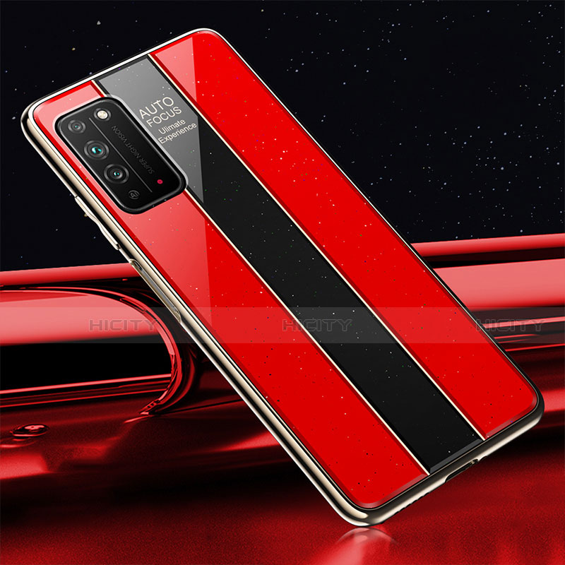 Custodia Silicone Specchio Laterale Cover T01 per Huawei Honor X10 5G Rosso