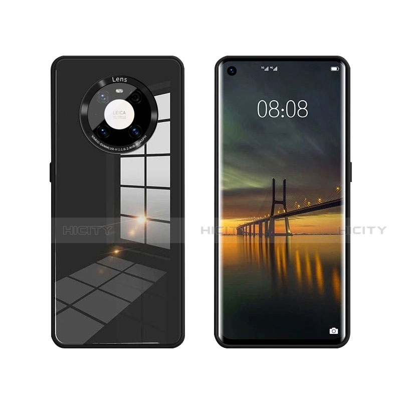 Custodia Silicone Specchio Laterale Cover T01 per Huawei Mate 40 Nero