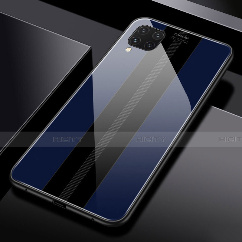 Custodia Silicone Specchio Laterale Cover T01 per Huawei Nova 6 SE Blu