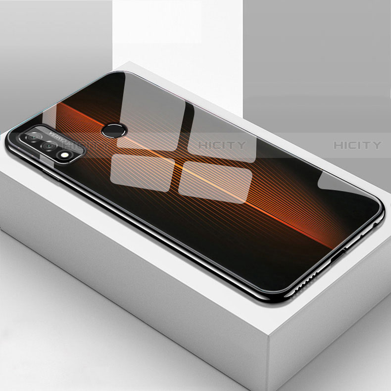 Custodia Silicone Specchio Laterale Cover T01 per Huawei P Smart (2020) Arancione