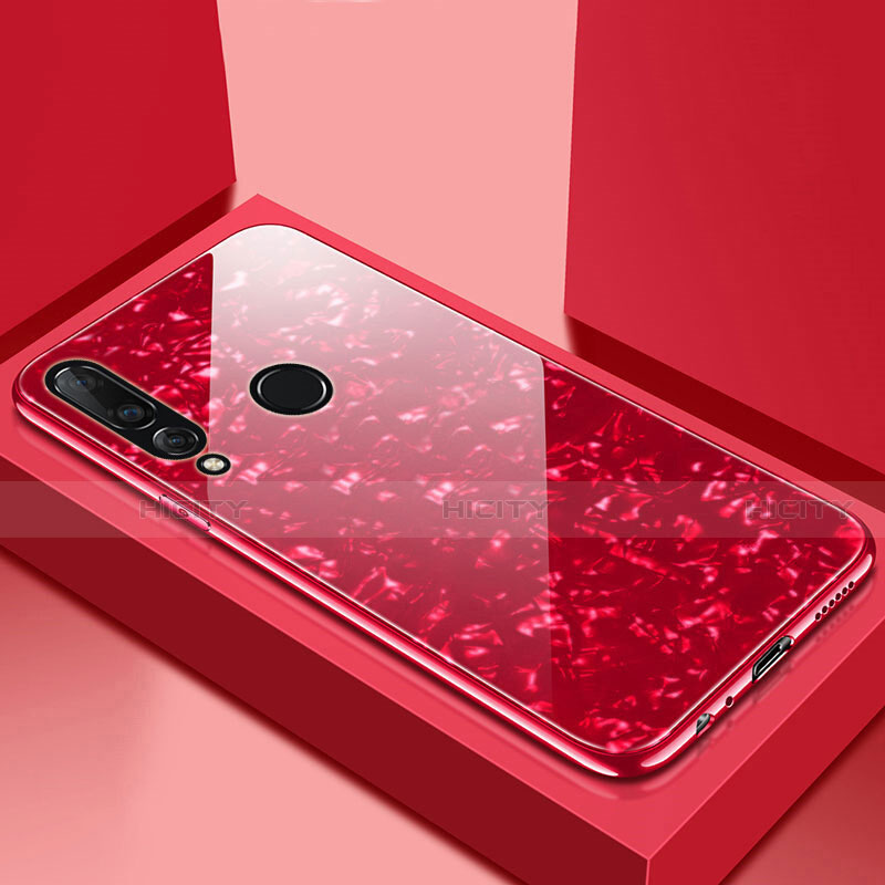 Custodia Silicone Specchio Laterale Cover T01 per Huawei P30 Lite New Edition Rosso