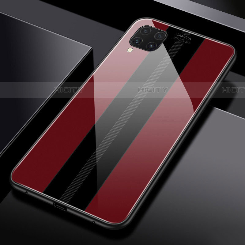 Custodia Silicone Specchio Laterale Cover T01 per Huawei P40 Lite Rosso