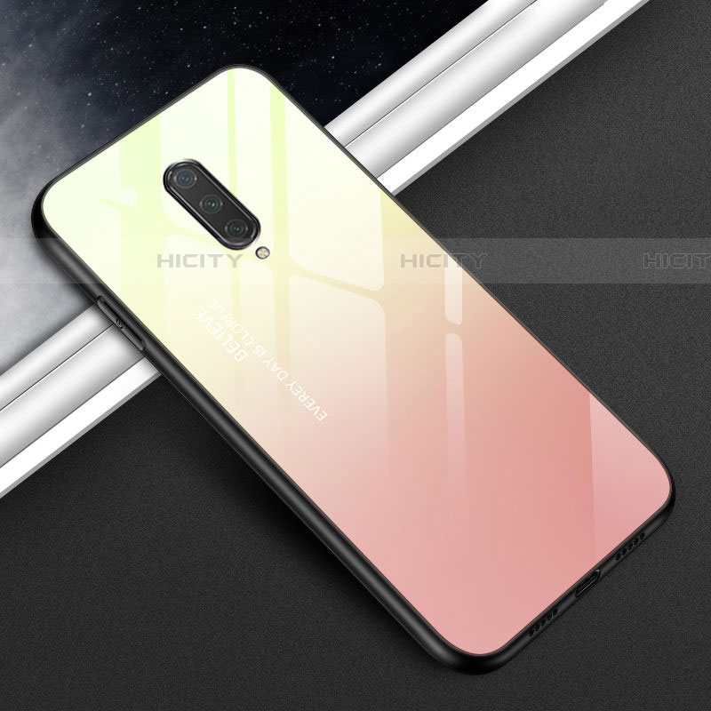 Custodia Silicone Specchio Laterale Cover T01 per OnePlus 8 Giallo