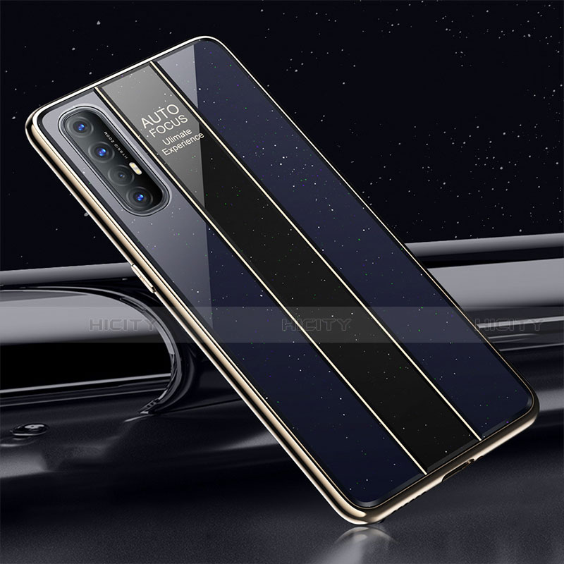 Custodia Silicone Specchio Laterale Cover T01 per Oppo Find X2 Neo Blu