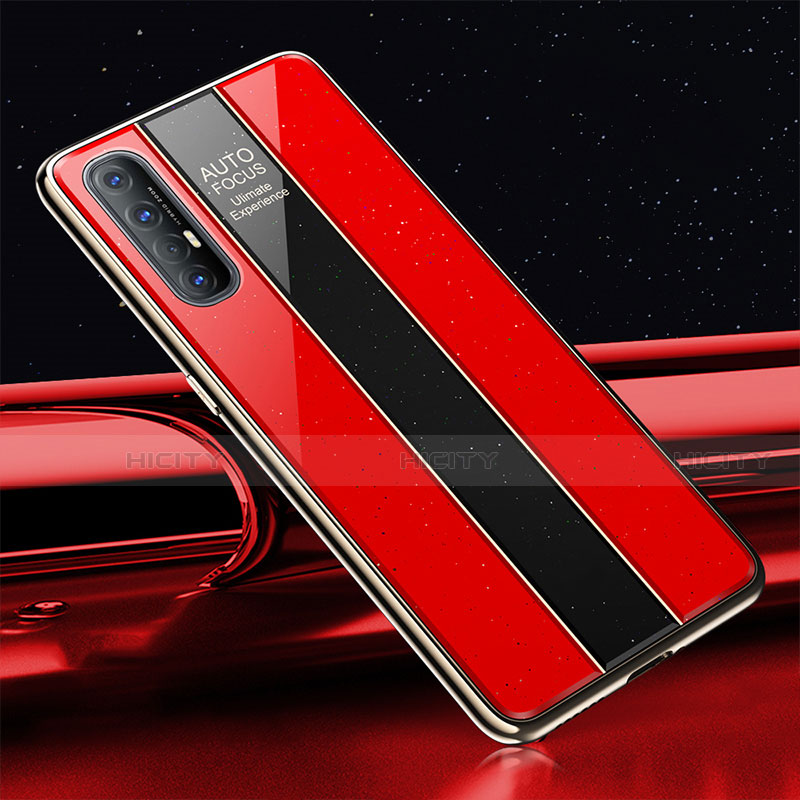 Custodia Silicone Specchio Laterale Cover T01 per Oppo Find X2 Neo Rosso