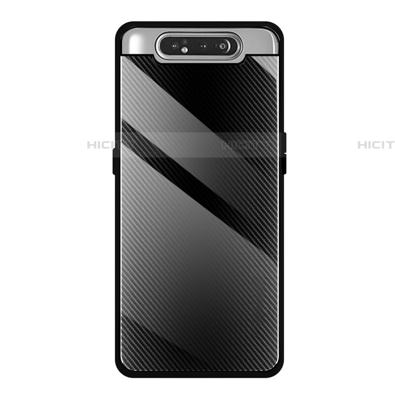 Custodia Silicone Specchio Laterale Cover T01 per Samsung Galaxy A90 4G Nero