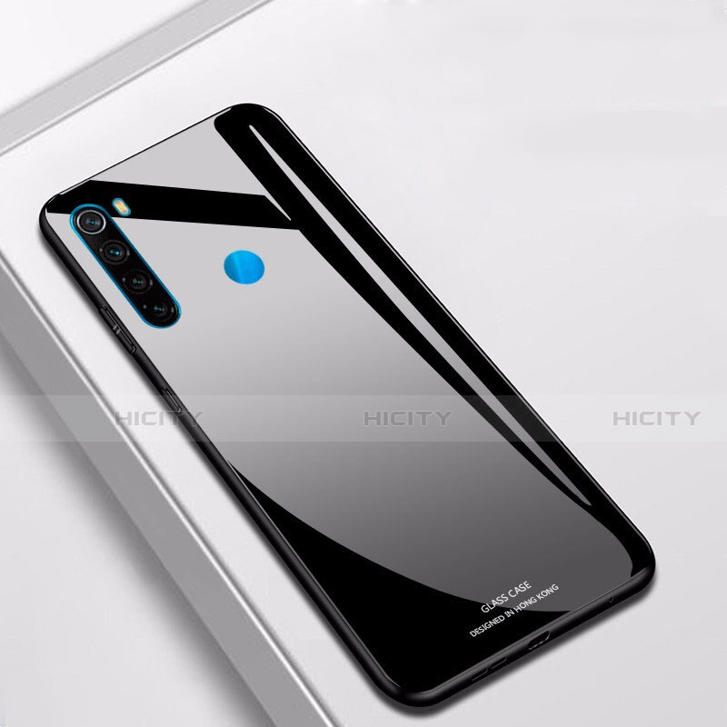 Custodia Silicone Specchio Laterale Cover T01 per Xiaomi Redmi Note 8 Nero