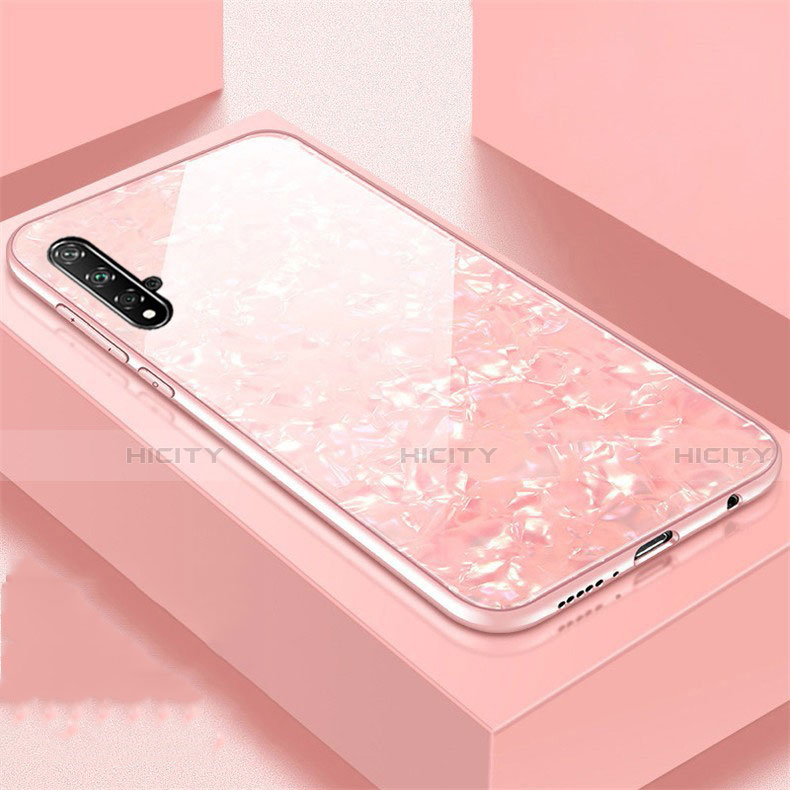 Custodia Silicone Specchio Laterale Cover T02 per Huawei Honor 20 Rosa