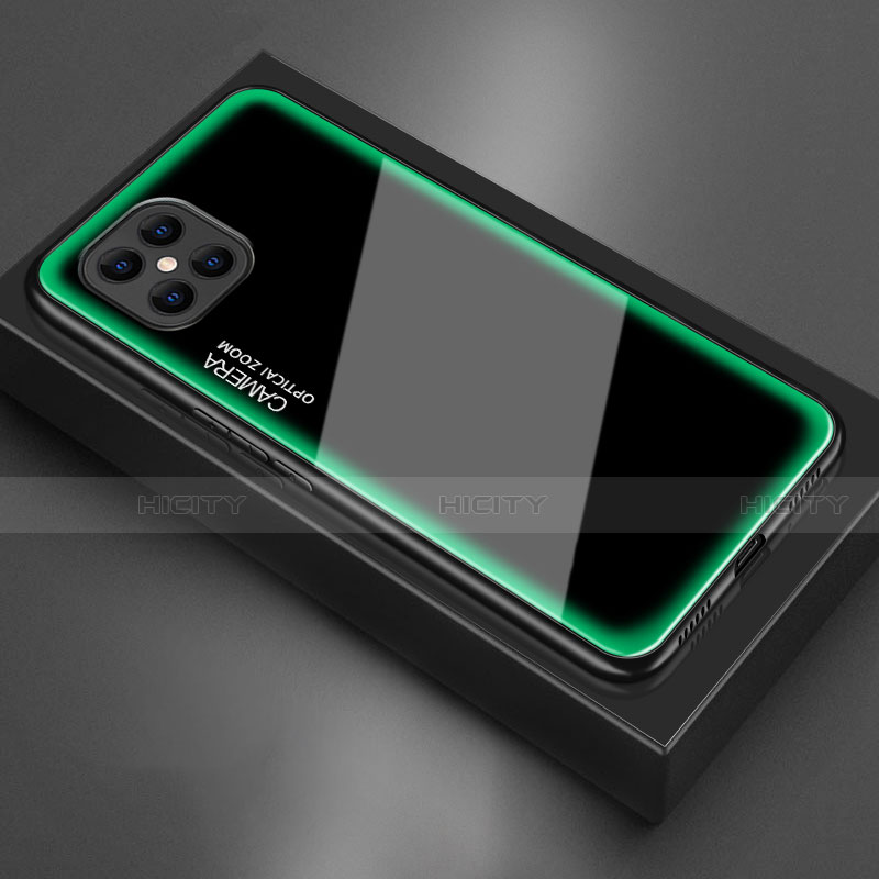 Custodia Silicone Specchio Laterale Cover T02 per Huawei Nova 8 SE 5G Verde