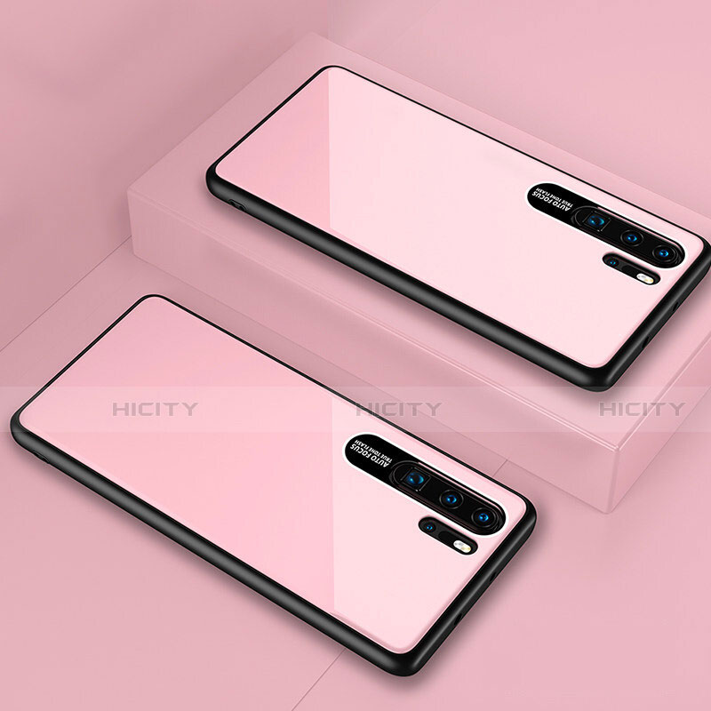 Custodia Silicone Specchio Laterale Cover T02 per Huawei P30 Pro Rosa