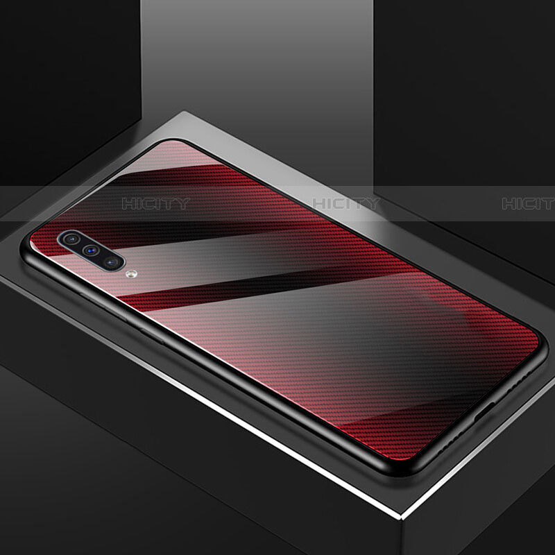 Custodia Silicone Specchio Laterale Cover T02 per Samsung Galaxy A70 Rosso