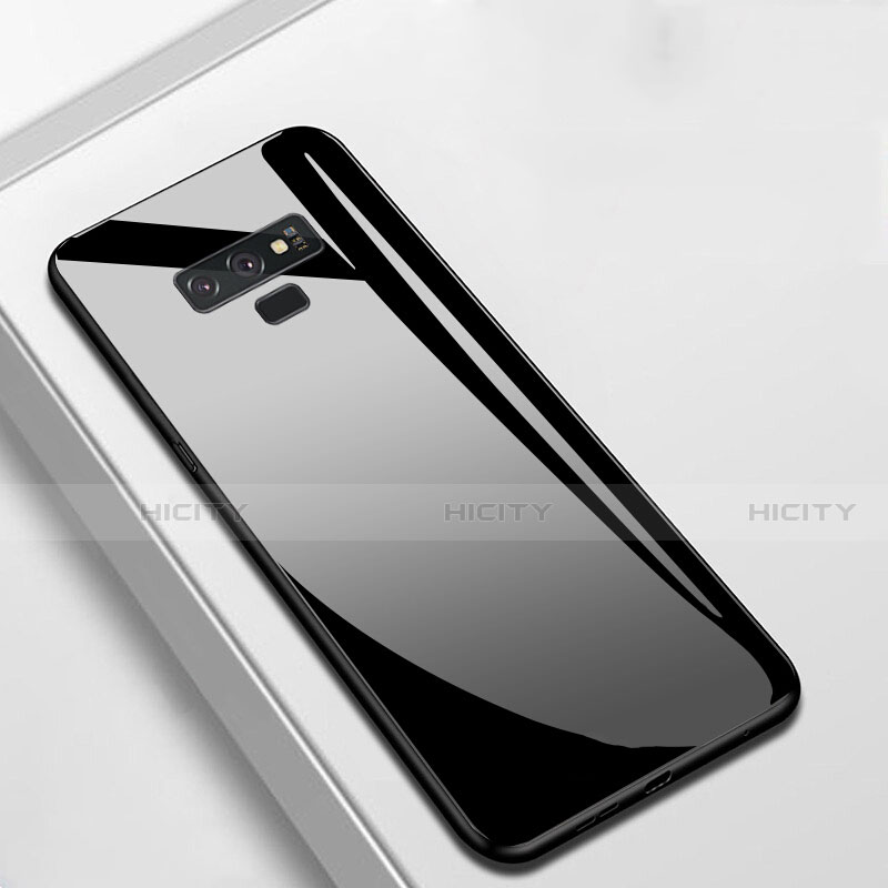 Custodia Silicone Specchio Laterale Cover T02 per Samsung Galaxy Note 9 Nero
