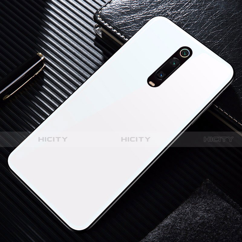 Custodia Silicone Specchio Laterale Cover T02 per Xiaomi Mi 9T Pro Bianco