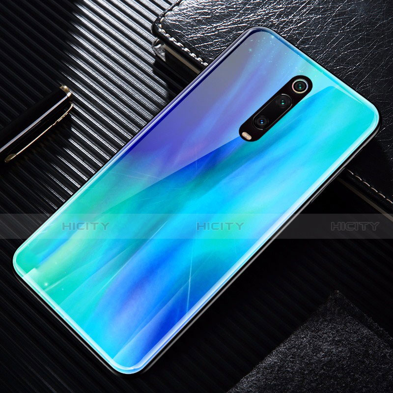Custodia Silicone Specchio Laterale Cover T02 per Xiaomi Redmi K20 Cielo Blu