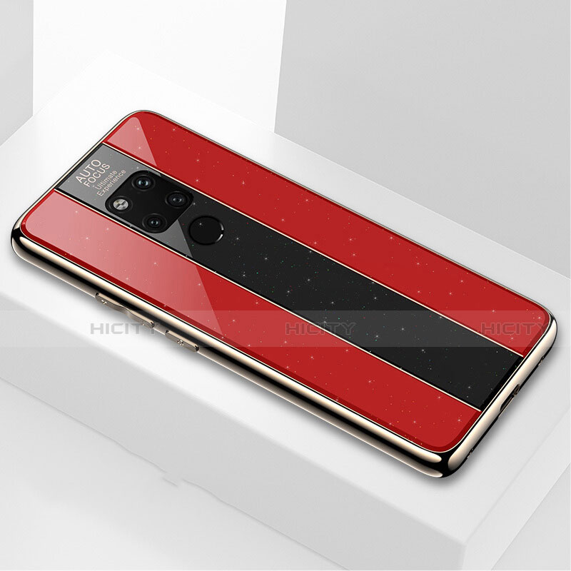 Custodia Silicone Specchio Laterale Cover T03 per Huawei Mate 20 X 5G Rosso