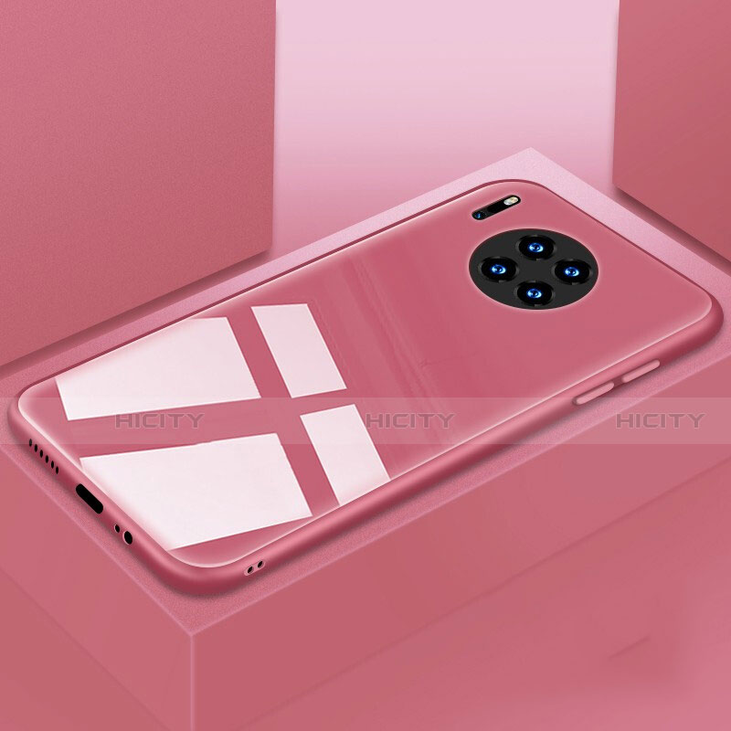 Custodia Silicone Specchio Laterale Cover T03 per Huawei Mate 30 Pro Rosa
