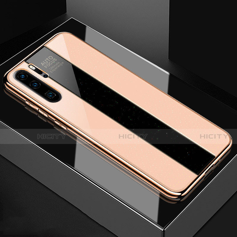 Custodia Silicone Specchio Laterale Cover T03 per Huawei P30 Pro Oro