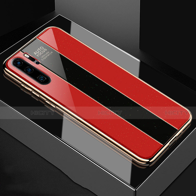 Custodia Silicone Specchio Laterale Cover T03 per Huawei P30 Pro Rosso