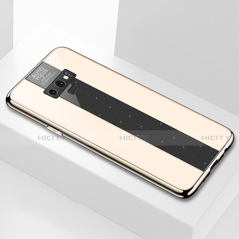 Custodia Silicone Specchio Laterale Cover T03 per Samsung Galaxy Note 9 Oro
