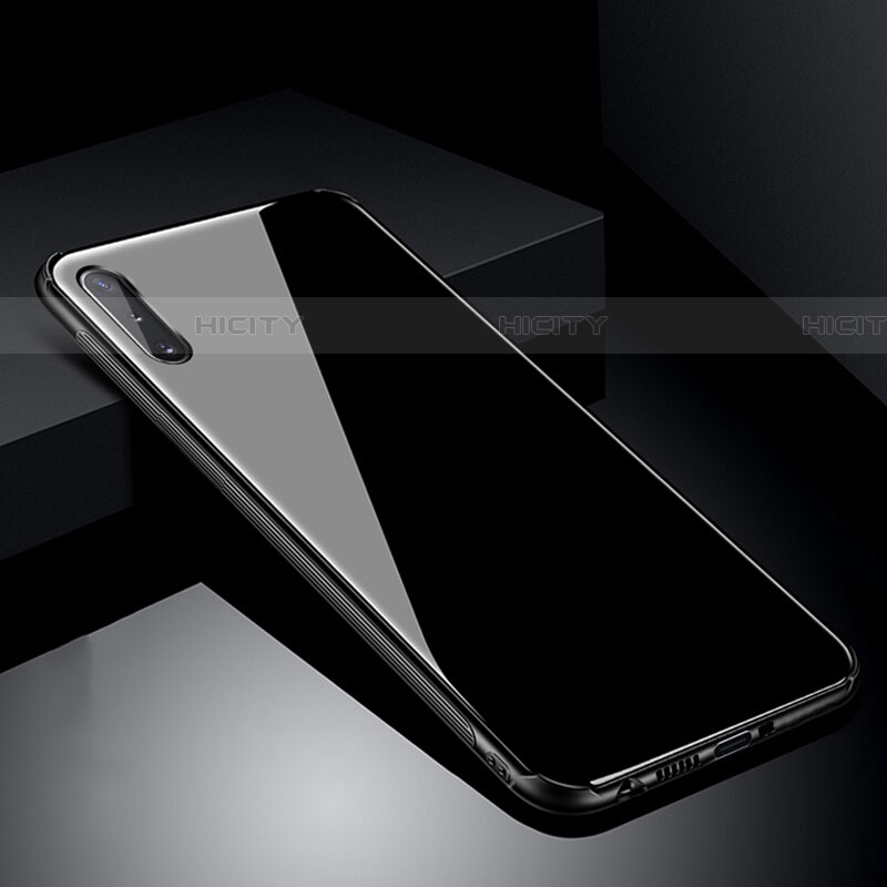 Custodia Silicone Specchio Laterale Cover T04 per Samsung Galaxy A70 Nero