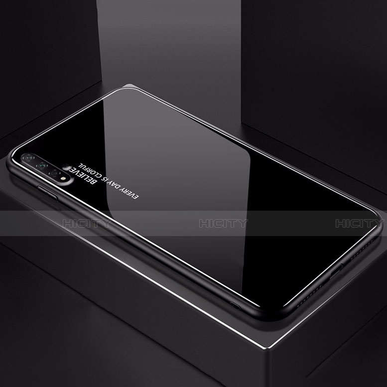 Custodia Silicone Specchio Laterale Sfumato Arcobaleno Cover H01 per Huawei Honor 20 Nero