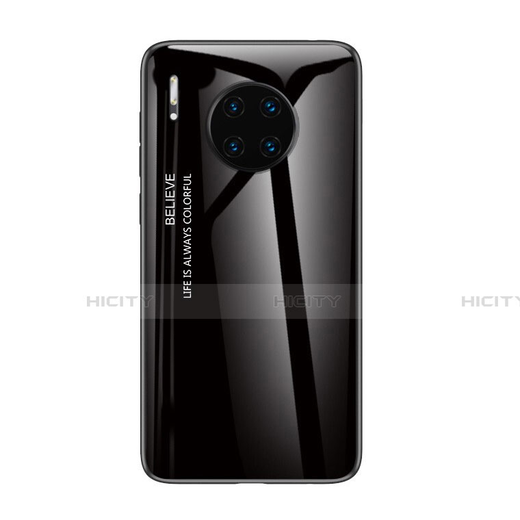 Custodia Silicone Specchio Laterale Sfumato Arcobaleno Cover H01 per Huawei Mate 30 Pro 5G Nero