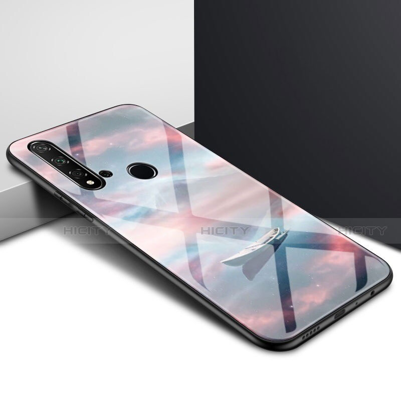 Custodia Silicone Specchio Laterale Sfumato Arcobaleno Cover H01 per Huawei Nova 5i