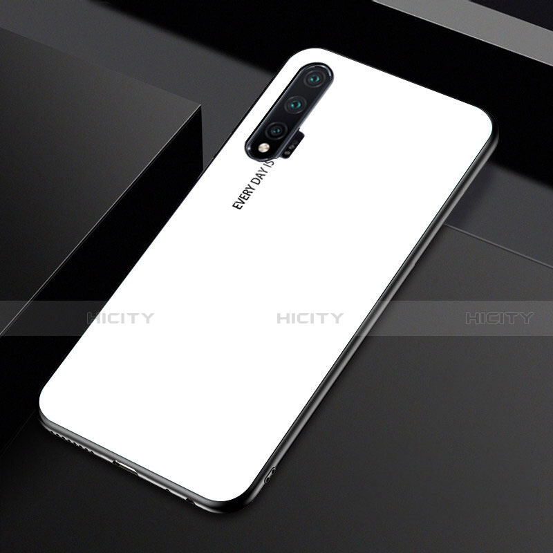 Custodia Silicone Specchio Laterale Sfumato Arcobaleno Cover H01 per Huawei Nova 6 5G Bianco