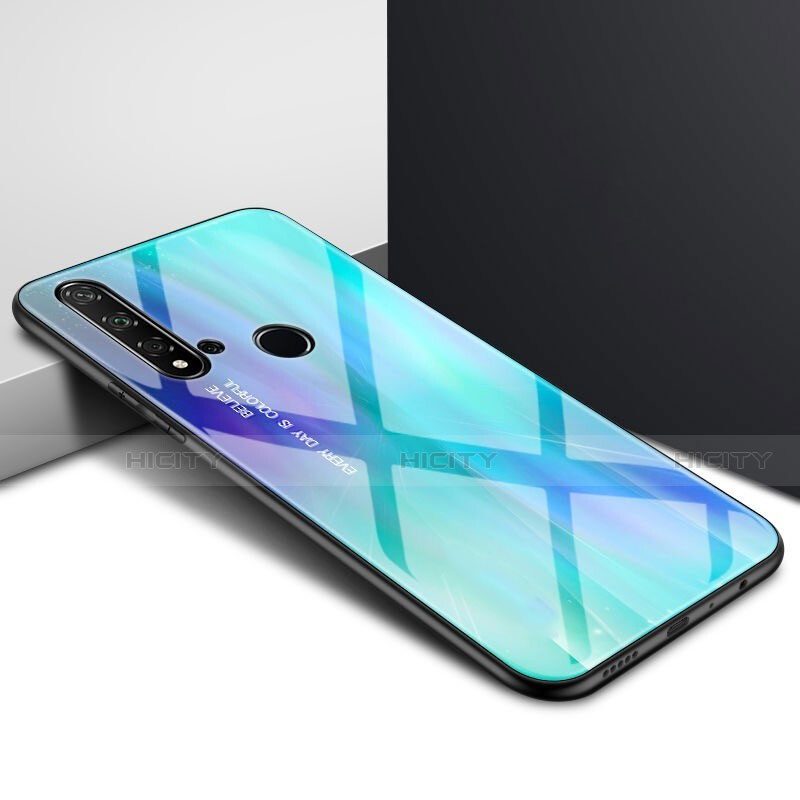 Custodia Silicone Specchio Laterale Sfumato Arcobaleno Cover H01 per Huawei P20 Lite (2019)