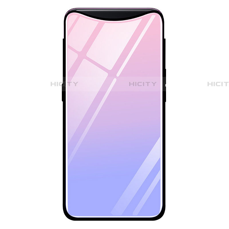 Custodia Silicone Specchio Laterale Sfumato Arcobaleno Cover H01 per Oppo Find X