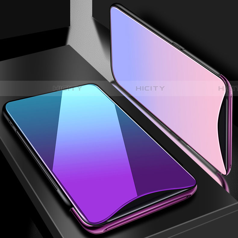 Custodia Silicone Specchio Laterale Sfumato Arcobaleno Cover H01 per Oppo Find X