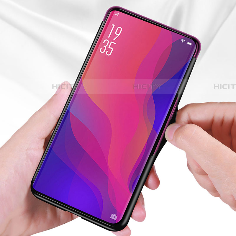 Custodia Silicone Specchio Laterale Sfumato Arcobaleno Cover H01 per Oppo Find X Super Flash Edition