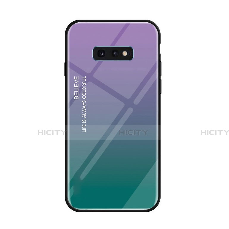 Custodia Silicone Specchio Laterale Sfumato Arcobaleno Cover H01 per Samsung Galaxy S10e