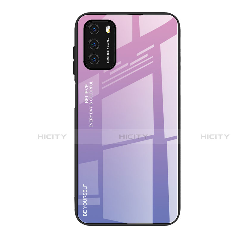 Custodia Silicone Specchio Laterale Sfumato Arcobaleno Cover H01 per Xiaomi Poco M3 Lavanda