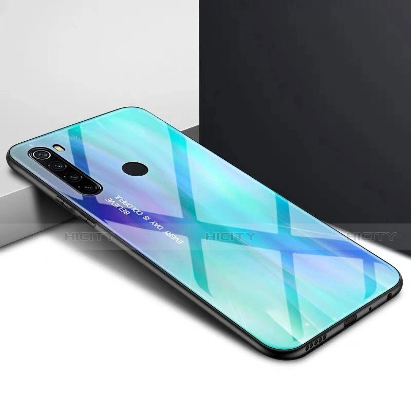 Custodia Silicone Specchio Laterale Sfumato Arcobaleno Cover H01 per Xiaomi Redmi Note 8 (2021)