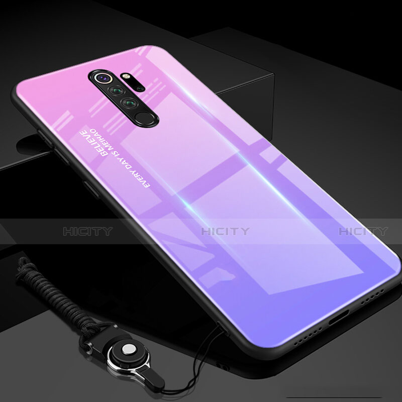 Custodia Silicone Specchio Laterale Sfumato Arcobaleno Cover H01 per Xiaomi Redmi Note 8 Pro