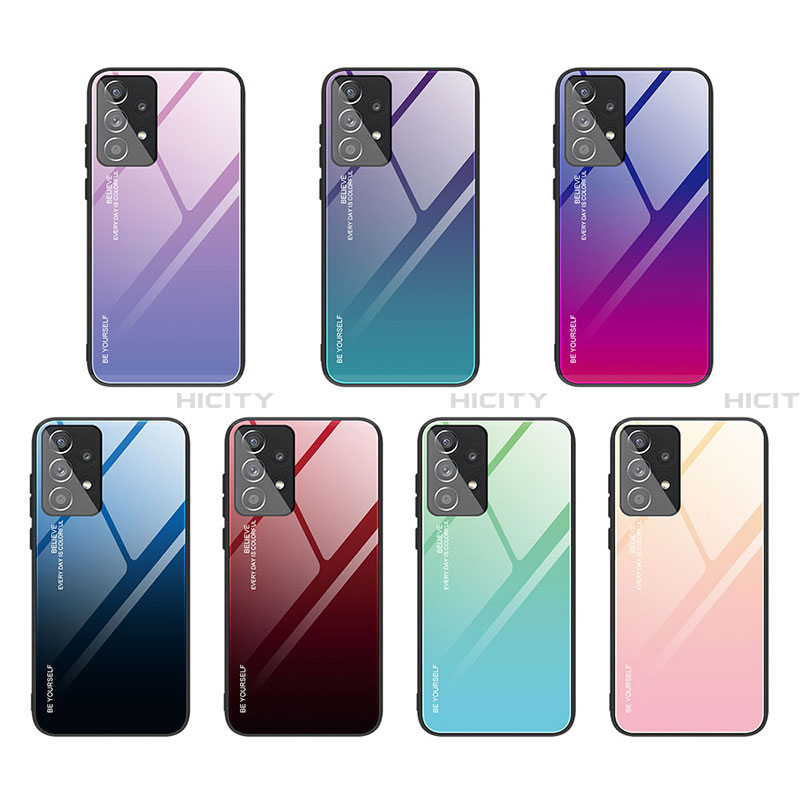 Custodia Silicone Specchio Laterale Sfumato Arcobaleno Cover JD1 per Samsung Galaxy A33 5G