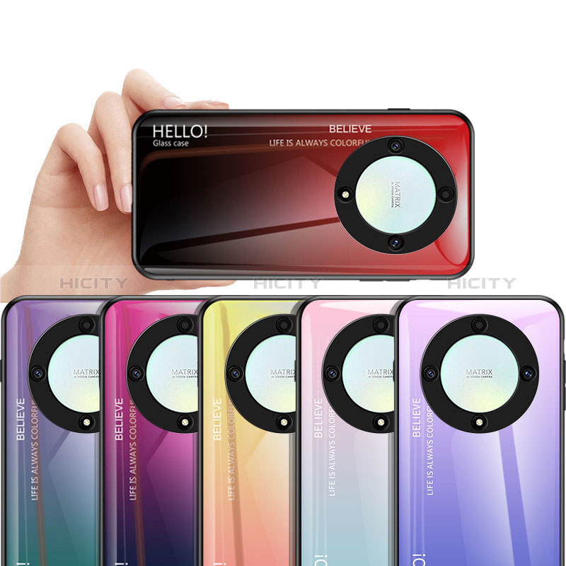 Custodia Silicone Specchio Laterale Sfumato Arcobaleno Cover LS1 per Huawei Honor Magic5 Lite 5G